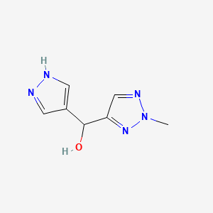 molecular formula C7H9N5O B15276179 (2-Methyl-2H-1,2,3-triazol-4-yl)(1H-pyrazol-4-yl)methanol 