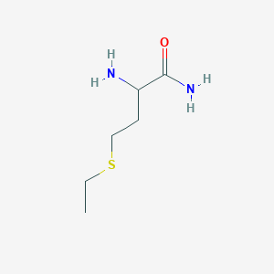 molecular formula C6H14N2OS B15276203 2-Amino-4-(ethylsulfanyl)butanamide 