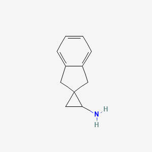 molecular formula C11H13N B15276224 1',3'-Dihydrospiro[cyclopropane-1,2'-inden]-2-amine 