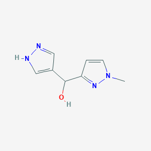 molecular formula C8H10N4O B15276243 (1-Methyl-1H-pyrazol-3-yl)(1H-pyrazol-4-yl)methanol 