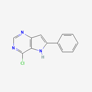 molecular formula C12H8ClN3 B1527626 4-氯-6-苯基-5H-吡咯并[3,2-d]嘧啶 CAS No. 875340-50-4