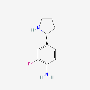 molecular formula C10H13FN2 B15276265 (R)-2-Fluoro-4-(pyrrolidin-2-yl)aniline 