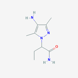 molecular formula C9H16N4O B15276280 2-(4-amino-3,5-dimethyl-1H-pyrazol-1-yl)butanamide 