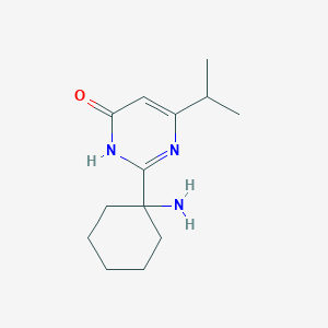 molecular formula C13H21N3O B15276307 2-(1-Aminocyclohexyl)-6-(propan-2-yl)-3,4-dihydropyrimidin-4-one 