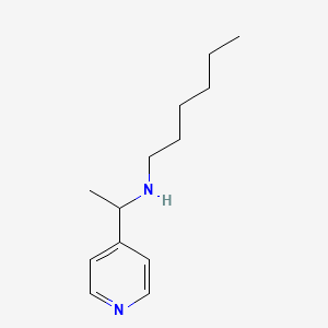 molecular formula C13H22N2 B15276336 Hexyl[1-(pyridin-4-yl)ethyl]amine 