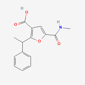 5-(Methylcarbamoyl)-2-(1-phenylethyl)furan-3-carboxylic acid