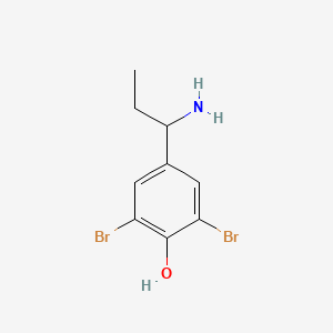 molecular formula C9H11Br2NO B15276351 4-(1-Aminopropyl)-2,6-dibromophenol 