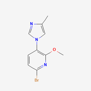 molecular formula C10H10BrN3O B1527638 6-溴-2-甲氧基-3-(4-甲基-1H-咪唑-1-基)吡啶 CAS No. 1123194-98-8