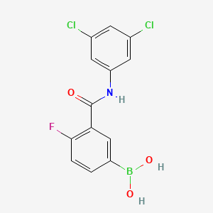 molecular formula C13H9BCl2FNO3 B1527641 3-(3,5-Dichlorophenylcarbamoyl)-4-fluorophenylboronic acid CAS No. 1451393-28-4