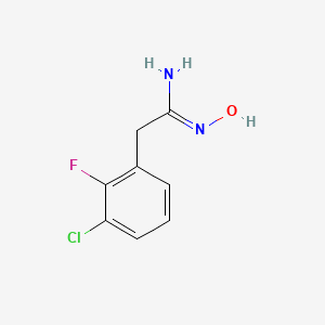 molecular formula C8H8ClFN2O B15276421 2-(3-chloro-2-fluorophenyl)-N'-hydroxyethanimidamide 