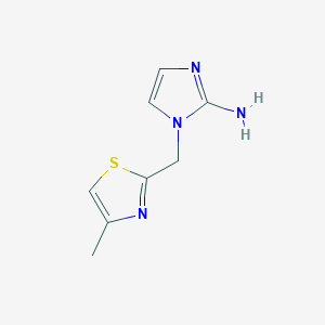 molecular formula C8H10N4S B15276445 1-[(4-methyl-1,3-thiazol-2-yl)methyl]-1H-imidazol-2-amine 