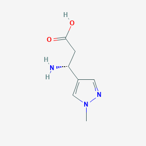 molecular formula C7H11N3O2 B15276463 (3R)-3-Amino-3-(1-methyl-1H-pyrazol-4-YL)propanoic acid 