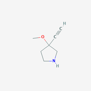 molecular formula C7H11NO B15276466 3-Ethynyl-3-methoxypyrrolidine 