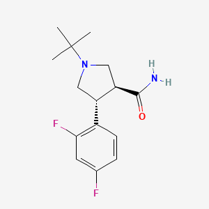 molecular formula C15H20F2N2O B15276494 (3S,4R)-1-(tert-Butyl)-4-(2,4-difluorophenyl)pyrrolidine-3-carboxamide 