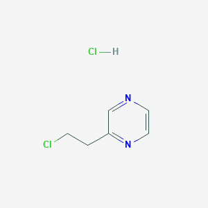 molecular formula C6H8Cl2N2 B15276554 2-(2-Chloroethyl)pyrazine hydrochloride 