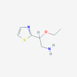 molecular formula C7H12N2OS B15276576 2-Ethoxy-2-(1,3-thiazol-2-yl)ethan-1-amine 