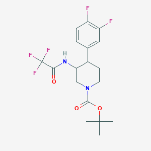 tert-Butyl 4-(3,4-difluorophenyl)-3-(trifluoroacetamido)piperidine-1-carboxylate