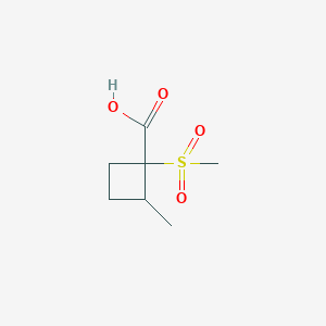 molecular formula C7H12O4S B15276587 1-Methanesulfonyl-2-methylcyclobutane-1-carboxylic acid 