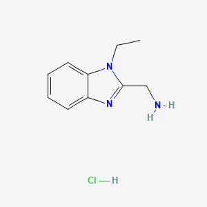 molecular formula C10H14ClN3 B15276612 (1-ethyl-1H-benzimidazol-2-yl)methylamine hydrochloride 