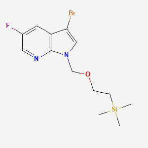 molecular formula C13H18BrFN2OSi B15276625 3-Bromo-5-fluoro-1-((2-(trimethylsilyl)ethoxy)methyl)-1H-pyrrolo[2,3-b]pyridine 