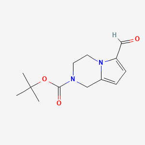 molecular formula C13H18N2O3 B1527664 叔丁基 6-甲酰-3,4-二氢吡咯并[1,2-a]嘧啶-2(1H)-甲酸酯 CAS No. 1174068-79-1
