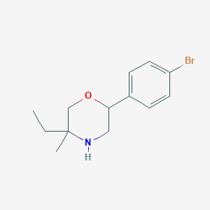 molecular formula C13H18BrNO B15276671 2-(4-Bromophenyl)-5-ethyl-5-methylmorpholine 