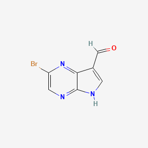 molecular formula C7H4BrN3O B1527668 2-溴-5H-吡咯并[2,3-B]吡嗪-7-甲醛 CAS No. 1185428-32-3