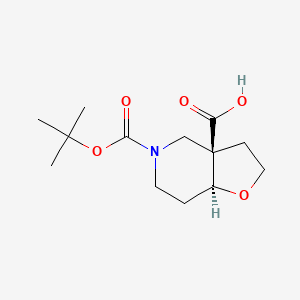 molecular formula C13H21NO5 B15276683 5-(Tert-Butoxycarbonyl)Octahydrofuro[3,2-C]Pyridine-3A-Carboxylic Acid 