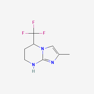 molecular formula C8H10F3N3 B15276703 2-Methyl-5-(trifluoromethyl)-5H,6H,7H,8H-imidazo[1,2-a]pyrimidine 