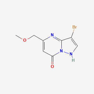 molecular formula C8H8BrN3O2 B15276797 3-bromo-5-(methoxymethyl)-4H,7H-pyrazolo[1,5-a]pyrimidin-7-one 