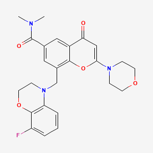 8-((8-Fluoro-2,3-dihydro-4H-benzo[b][1,4]oxazin-4-yl)methyl)-N,N-dimethyl-2-morpholino-4-oxo-4H-chromene-6-carboxamide