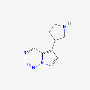 molecular formula C10H12N4 B15276869 5-(Pyrrolidin-3-yl)pyrrolo[2,1-f][1,2,4]triazine 