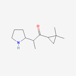 molecular formula C12H21NO B15276887 1-(2,2-Dimethylcyclopropyl)-2-(pyrrolidin-2-yl)propan-1-one 