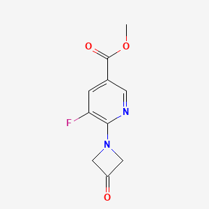 molecular formula C10H9FN2O3 B15276889 Methyl 5-fluoro-6-(3-oxoazetidin-1-yl)nicotinate 