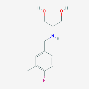 molecular formula C11H16FNO2 B15276912 2-{[(4-Fluoro-3-methylphenyl)methyl]amino}propane-1,3-diol 