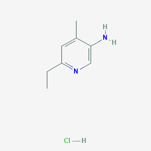 molecular formula C8H13ClN2 B15276957 6-Ethyl-4-methylpyridin-3-amine hydrochloride 