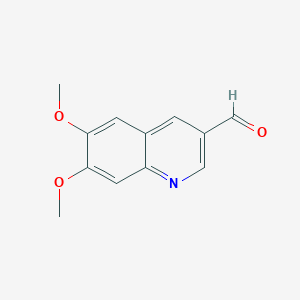 molecular formula C12H11NO3 B15276991 6,7-Dimethoxyquinoline-3-carbaldehyde 