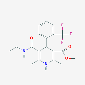 molecular formula C19H21F3N2O3 B015277 Methyl 5-(ethylcarbamoyl)-2,6-dimethyl-4-[2-(trifluoromethyl)phenyl]-1,4-dihydropyridine-3-carboxylate CAS No. 887407-06-9