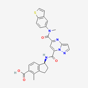 (S)-1-(5-(Benzo[b]thiophen-5-yl(methyl)carbamoyl)pyrazolo[1,5-a]pyrimidine-7-carboxamido)-4-methyl-2,3-dihydro-1H-indene-5-carboxylic acid