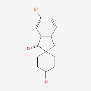 molecular formula C14H13BrO2 B1527712 6'-Bromospiro[cyclohexane-1,2'-indene]-1',4(3'H)-dione CAS No. 1245514-96-8