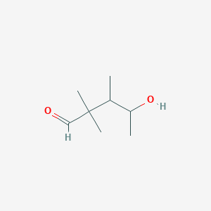 molecular formula C8H16O2 B15277139 4-Hydroxy-2,2,3-trimethylpentanal 