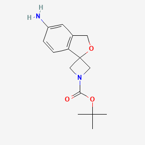 molecular formula C15H20N2O3 B15277200 tert-Butyl 5'-amino-3'H-spiro[azetidine-3,1'-isobenzofuran]-1-carboxylate 