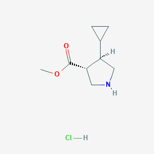 molecular formula C9H16ClNO2 B15277214 Methyl (3R,4R)-4-cyclopropylpyrrolidine-3-carboxylate hydrochloride 