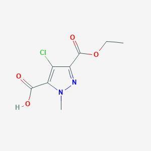 molecular formula C8H9ClN2O4 B15277223 4-Chloro-3-(ethoxycarbonyl)-1-methyl-1H-pyrazole-5-carboxylic acid 