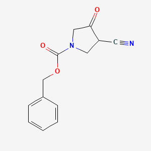 molecular formula C13H12N2O3 B1527723 苄基 3-氰基-4-氧代吡咯烷-1-羧酸酯 CAS No. 1276125-30-4