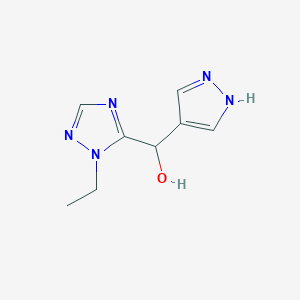 molecular formula C8H11N5O B15277281 (1-Ethyl-1H-1,2,4-triazol-5-yl)(1H-pyrazol-4-yl)methanol 