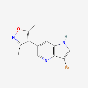 molecular formula C12H10BrN3O B15277310 4-(3-Bromo-1H-pyrrolo[3,2-b]pyridin-6-yl)-3,5-dimethylisoxazole 