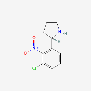 molecular formula C10H11ClN2O2 B15277353 (R)-2-(3-Chloro-2-nitrophenyl)pyrrolidine 