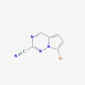 molecular formula C7H3BrN4 B15277397 7-Bromopyrrolo[2,1-f][1,2,4]triazine-2-carbonitrile 