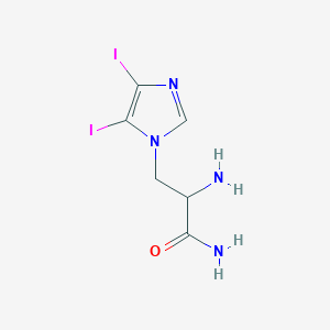 molecular formula C6H8I2N4O B15277413 2-Amino-3-(4,5-diiodo-1H-imidazol-1-yl)propanamide 